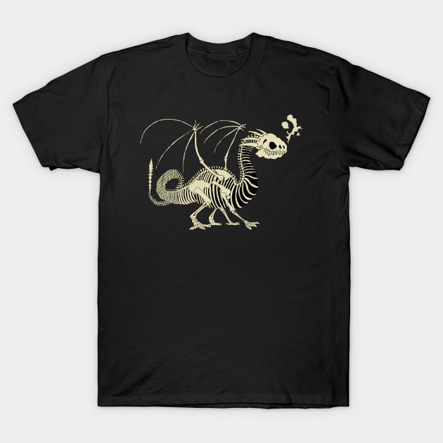 Undead Spooky Dragon T-Shirt by djrbennett